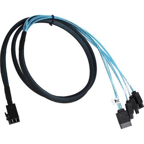 Câble adaptateur Mini SAS HD 12 Go SFF-8643 vers 4 SATA LSI, 1 m/1,1 yd, en cuivre tressé (remplacement) (1/5)