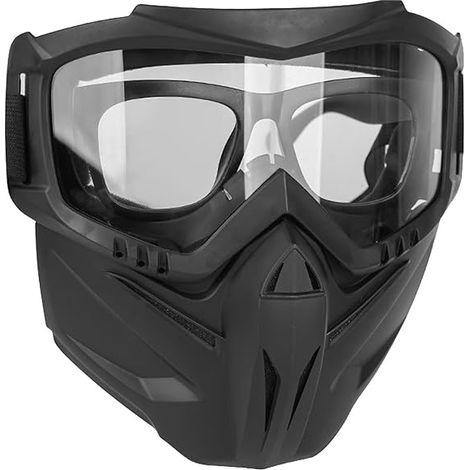 Protector facial - Protector facial de policarbonato  Casco táctico con gafas cortavientos (1/5)