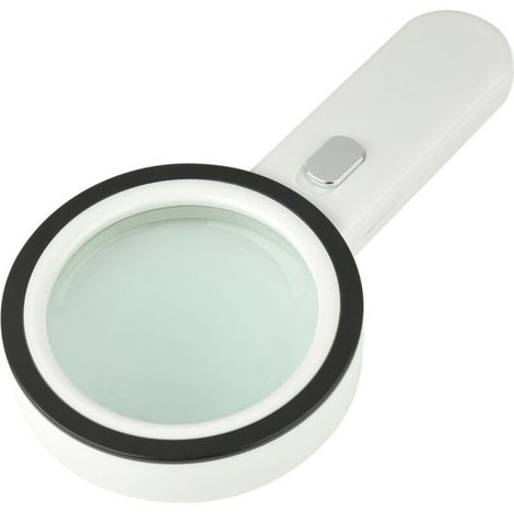 Loupe de lecture avec éclairage LED intégré (30x), 12 lumières LED, main libre ou tenue à la main, idéale pour la lecture, la bijouterie, les personnes âgées et malvoyantes, ainsi que pour les travaux (1/4)