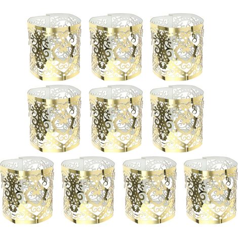 Abat-jour en Papier Doré Lot de 50 Diffuseur de Lumière Décoration Maison Élégante et Simple Pendaison de Crémaillère pour Bougies pour Cadeau (1/5)