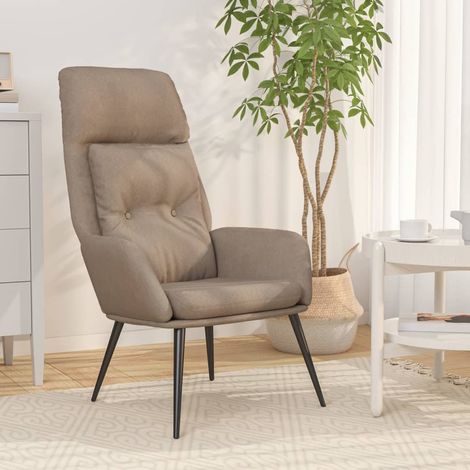 Chaise Chaise de relaxation Taupe Similicuir daim Chaise de salon 23739 (1/5)