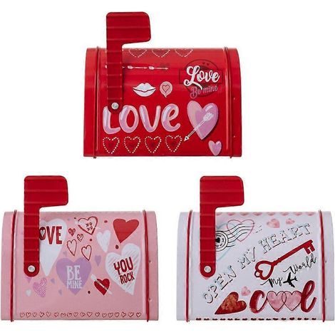 3 pièces boîtes aux lettres de Noël uniques en fer blanc, petites boîtes pour bonbons, cadeaux de fête, décorations festives originales. (1/4)