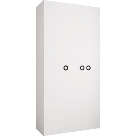 Armario Hartford 544, Blanco, 246x120x52cm, Puertas de armario: Con bisagras, Número de estantes: 0 (1/5)