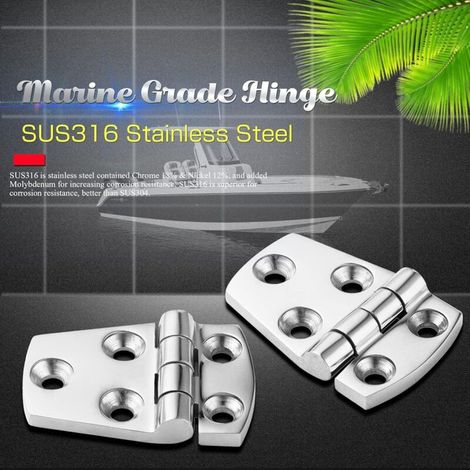（SUS316 2pcs 38 mm x 57 mm）Support de matériel Porte Charnière Acier À toute épreuve Charnière de bateau en acier Cabinet Plateforme Charnière en aci (1/3)