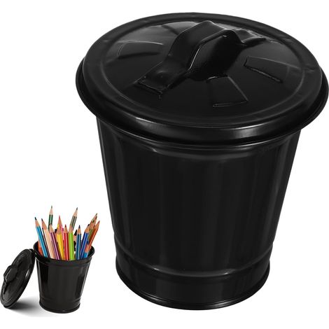 Poubelle De Table Avec Couvercle Mini Corbeille De Bureau Pour Déchets Et Rangement Pot De Fleur Compacte 4.33X3.54X3.54in Pour Cuisine Bureau Et Salon (1/5)
