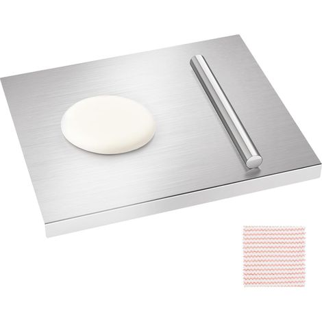 Planche a Decouper Inox,80x50cm Planche à Pétrir Avec lèvre (1/5)