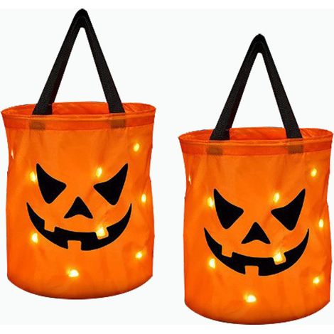 Sac de bonbons Halloween lumineux sacs fête d'Halloween 25 x 30cm 2 PCS (1/5)