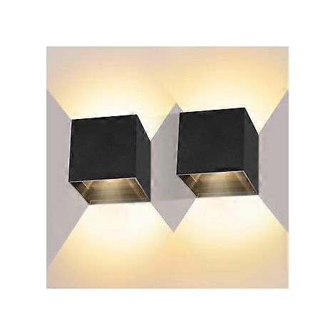 12W LED-Außenwandleuchte, wasserdicht (IP65), mit einstellbarem Abstrahlwinkel, schwarz/warmweiß – 2 Stück (1/5)