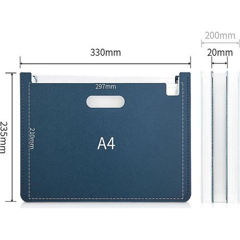 un Sac Accordon Vertical Deli Bleu Fonc, Un Classeur A4 13 Cellules, Un Sac Accordon Portable Vertical Horizontal, Un Papier De Test Tudiant, Un (1/5)