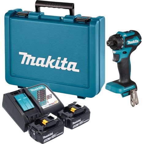 Taladro atornillador a batería Makita DDF 083 RME de 18 V, 40 Nm, 1/4'' sin escobillas + 2 baterías de 4,0 Ah + cargador + maletín (1/5)