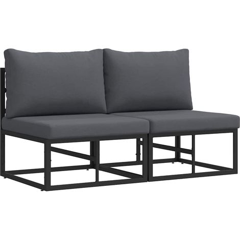 Mobilier de jardin avec coussin avec oreiller Noir Aluminium CFW390522 (1/5)