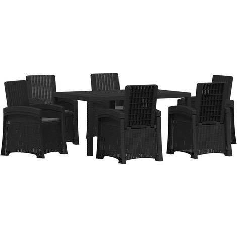 Maison Exclusive - Set da Pranzo per Giardino 7 pz Antracite PP (1/5)