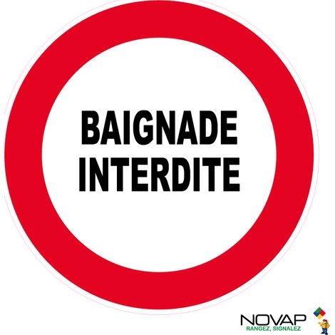 Panneau Baignade interdite - Rigide Ø180mm - 4042275 (1/2)