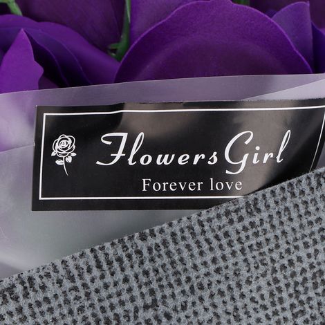 Bouquet de roses artificielles en savon, fausses fleurs violettes, pour cérémonie de mariage ou cadeau de Saint-Valentin (1/5)