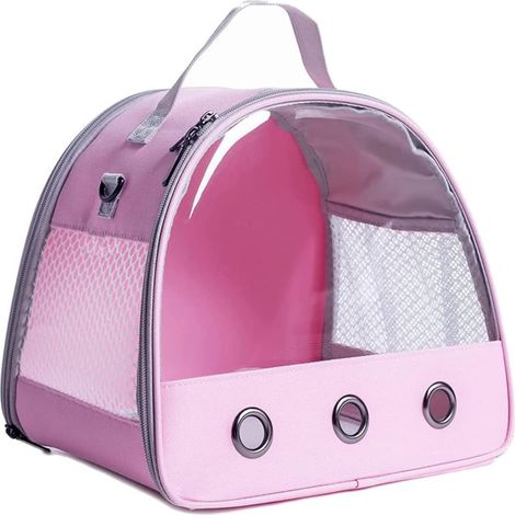 Sac De Voyage En Plein Air Fermeture éclair Sac De Transport Pour Animaux De Compagnie En Plein Air Respirant Petit Sac De Transport Pour Chien - Rose (1/5)