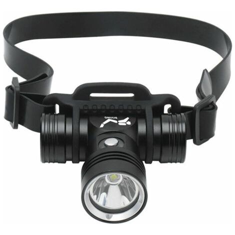 Lampe frontale de plongée  torche de plongée sous-marine rechargeable, phare sous-marin de plongée étanche IPX8 (1/5)
