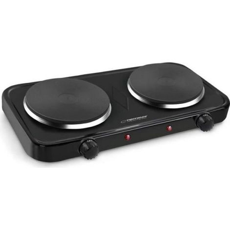 Cuisinière Électrique - 2 Zones De Cuisson - Noir - 430 X 235 X 70 Mm - 2000 W - Pour Comptoir