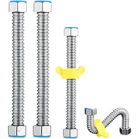 Tuyau de plomberie tressé 1/2" pour lavabo et toilettes, raccord (1/5)
