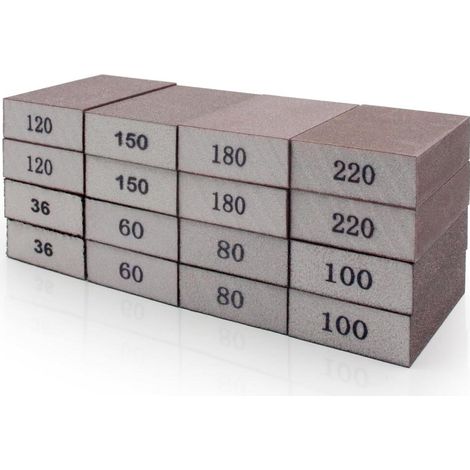 Cale a poncer kit Polissage Grain 36/60/80/100/120/150/180/220 Lavable 16 unités Éponge de ponçage (1/5)