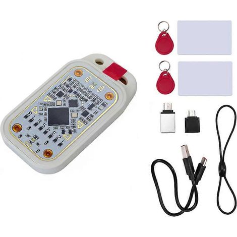 Lecteur de puces RFID Chameleon V3.0 125 kHz 13,56 MHz, copieur d'étiquettes IC d'identification, lecteur/graveur NFC + 2 porte-clés UID + 2 cartes CUID (1/5)