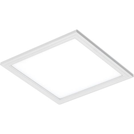 Plafonnier LED BRILONER LEUCHTEN SIMPLE, 12 W, 1300 lm, IP20, blanc, plastique-métal, 29,5 x 29,5 x 5,5 cm