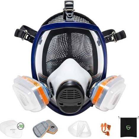 Full Face Respiratory Protection Mask with A1P2 Filters, Anti-Dust Gas Mask for Painting, Spraying, Sanding, Woodworking, Chemicals, DIY (1/5)