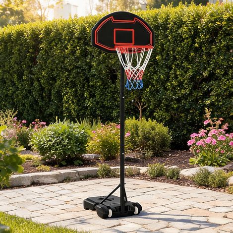 Panier de basket coloris noir en acier PE 131 x 49 x 250 cm (1/5)