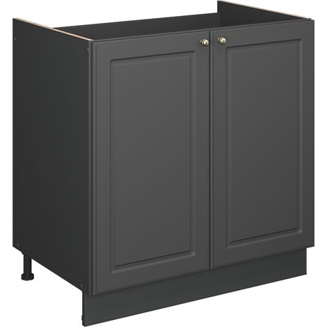 Mobile lavello cucina Fame-Line, Antracite-oro rustico, 80 cm senza piano di lavoro, Vicco