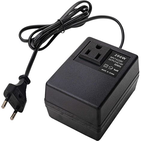 Convertisseur de tension 220V à 110V, 200W, adaptateur de voyage Portable, transformateur de puissance, prise ue