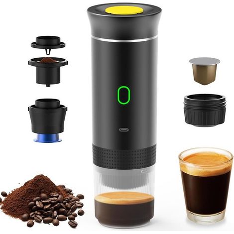 Cafetera eléctrica - Mini electrodoméstico portátil - Preparación de café - Funcionamiento 3 en 1 - 9 x 27,1 x 9 cm (1/5)