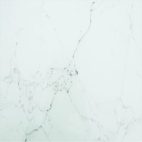 Dessus de table blanc 60x60 cm 6 mm verre trempé design marbre