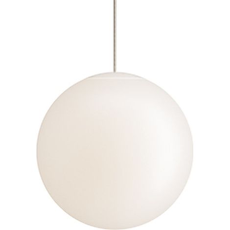 Sferis Lampe À Suspension Sphère En Verre Opale Satiné, Monture En Polycarbonate, Diamètre 25 Cm, Hauteur Totale 315 Cm, Design Minimaliste (1/5)