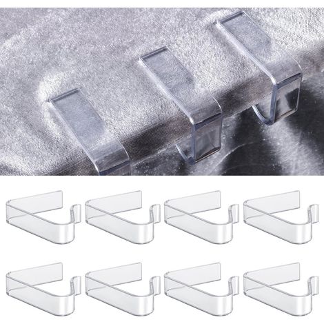 Lot de 8 pinces à nappe en plastique transparent (6 × 5 × 1,5 cm) – Idéales pour les pique-niques, les mariages, les tables d'intérieur et d'extérieur, et le camping. (1/5)