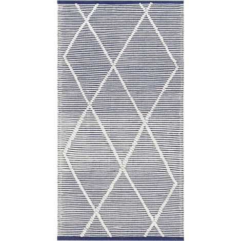 Teppich SYNOPA Blau 80 x 150 cm Baumwolle