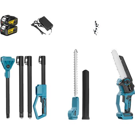 Taille-haie et tronçonneuse, moteur sans balais, perche extensible réglable, 2 Batterie (1/2)