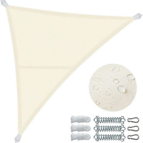 ACKERMAN – Voile d'ombrage triangle imperméable 3x3x3 m en polyester 160 g/m², protection UV 95 %, kit de montage inclus, sac de rangement (1/5)