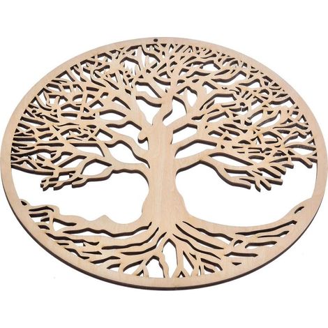 Décoration murale en bois générique Panneau d'art zen , de style bohème , symbole méditation et yoga (1/5)