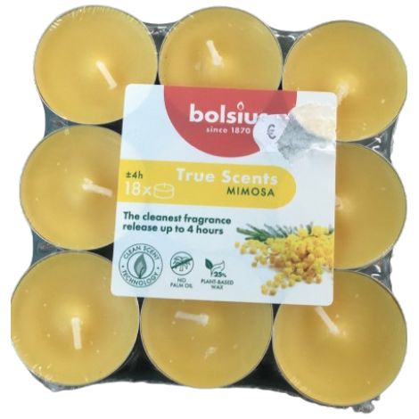 Tealight 18pz 4H mimosa Bolsius