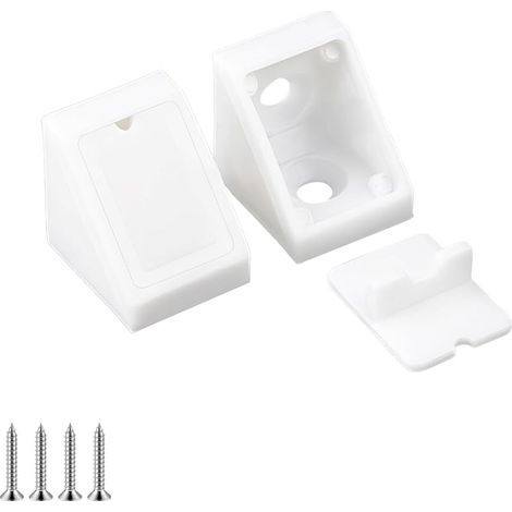 20 Pièces Angle Suport pour Etagere, Équerre D'angle en Plastique, Connecteurs de Meubles, avec Vis, Équerres D'étagère, Connecteur Angle (1/5)
