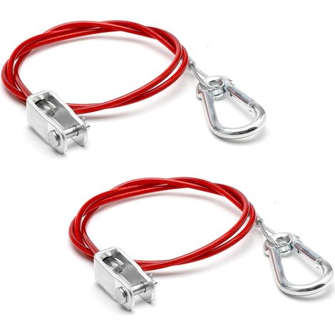2 Pièces Cable Remorque Câble ce Sécurité pour Remorques à Frein Normal Rouge Remorque à Câble Fixe de 1 Mètre pour Toutes Les Remorques Freinées Courantes (1/5)
