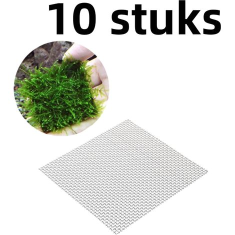 Lot de 10 filets en acier inoxydable 304 pour mousse d'aquarium 8 x 8 cm faciles à découper pour décoration végétale (1/5)