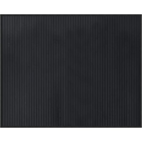 Tapis rectangulaire noir 80x100 cm bambou (1/5)
