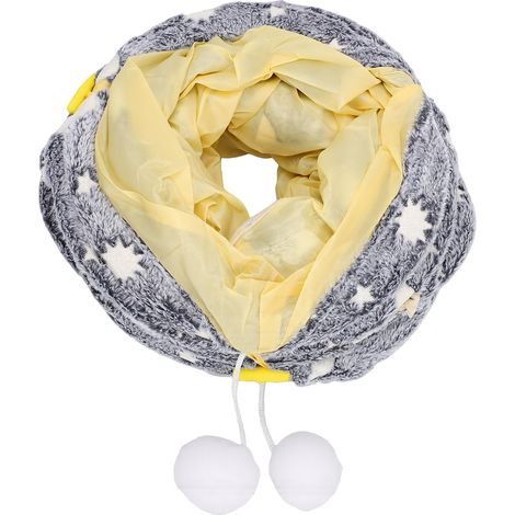 Tunnel pour chat avec étoiles phosphorescentes, jouet pour animaux de compagnie, tube souple pliable de 117 cm pour chats d'intérieur, furets et petits animaux (1/5)