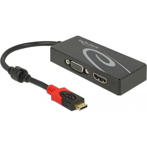 Delock Divisor USB Type-Câ¢ (modo DP Alt)  1 x HDMI + 1 x salida de VGA