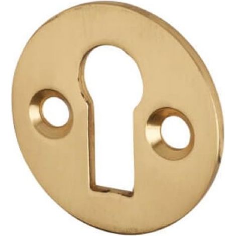 Rosace de serrure 32 mm - Lot de 1 - Laiton poli massif - Finition classique pour porte - Intérieur et extérieur - Diamètre 32 mm