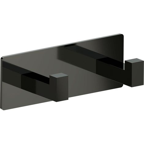 BELTRAN 20261 LUKA Percha Doble Cromo Negro Adhesivo - ref: 064-20261