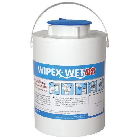 Distributeur de lingettes humides WIPEX-WET bleu plastique
