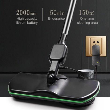 Balai-serpillère électrique rotatif automatique, balai-serpillère électrique rechargeable, balai-serpillère électrique portatif sans fil, machine de nettoyage rotative à 360 degrés