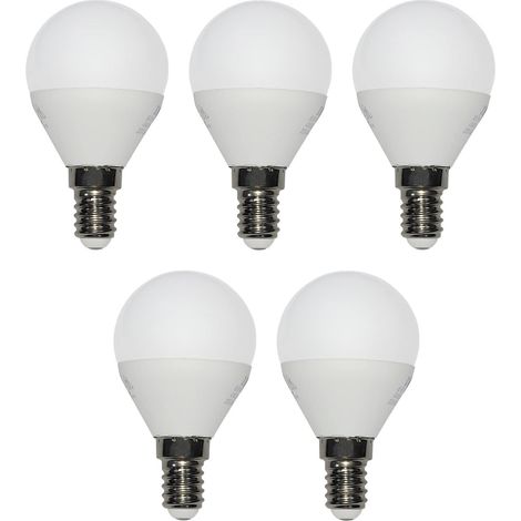 Lot de 5 ampoules LED à économie d'énergie E14 - 5 x 3 W - 250 lm - Blanc chaud 3000 K