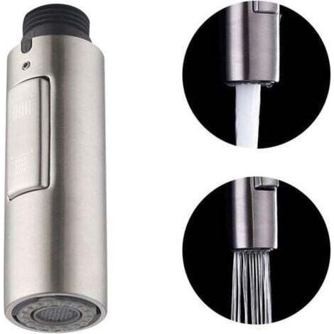 Ausziehbarer Brausekopf für abnehmbare G1/2-Armatur aus gebürstetem Edelstahl SUS304 – 2 Funktionen: Brause und Strahl – Einfache Montage – PFS200-BS (1/4)